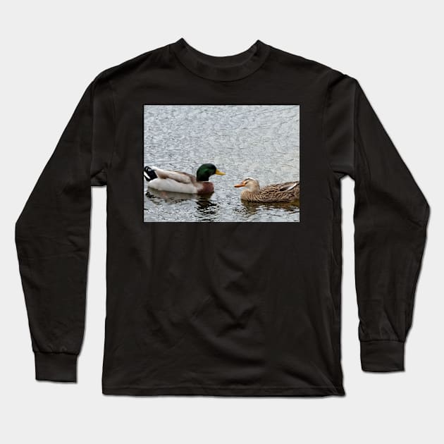 Duck Date Long Sleeve T-Shirt by jillnightingale